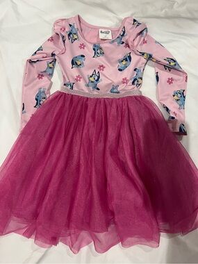 Bluey Pink Character Tulle Dress for Kids